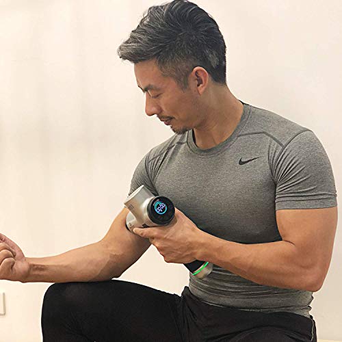 WBM Massage Gun Portable Powerful Handheld Deep Tissue Percussion Muscle Massager with 30 Speed Choice and 6 Types of Massage Heads for Relieving Muscle Pain, Soreness, and Stiffness - Thumbnail 4