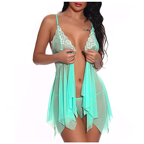 Women Lace Lingerie Front Closure Babydoll V Neck Nightwear Sexy Chemise Mesh Sleepwear Lingerie Green in Saudi Arabia | Whizz Women Lace Lingerie Front Closure Babydoll V Neck Nightwear Sexy Chemise Mesh Sleepwear Lingerie Green in Saudi Arabia | Whizz