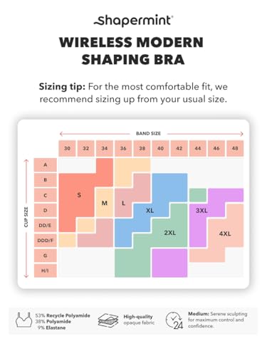 SHAPERMINT Bras for Women - Full Coverage Wireless Bra, Plus Size Support Bra No Underwire, Comfortable Lift Bras