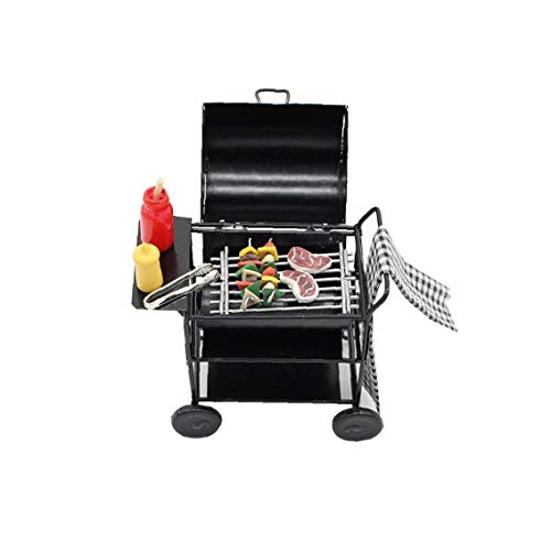 JBNS Puppenhaus Miniatur-Grill Möbel BBQ Grill Set Pretend Play Bratofen Für Fairy Garden Life-szenen-dekor-1set