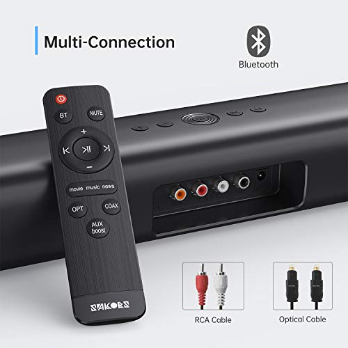 Sound bar, SAKOBS 2.1 Channel Surround Sound TV Speakers, 37 Inch