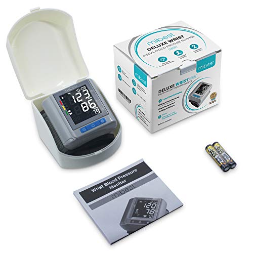 MIBEST Wrist Blood Pressure Monitor with Talking Function - BP Cuff Meter with Display - Blood Pressure Machine up 5.3"-8.5" Wrists - Blood Pressure Tester Kit with Case - Blood Pressure Gauge