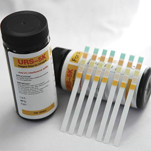 Itlovely 100Pcs URS-5K Glucose PH Protein Ketone Blood Urine Test Strip Reagent Strip for Urinalysis with Anti-VC Interference Ability