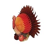 Creative Converting Tall Honeycomb Tissue Thanksgiving Turkey Centerpiece, 6-Inch