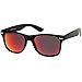 zeroUV - Retro 80's Classic Colored Mirror Lens Square Horn Rimmed Sunglasses for Men Women (Matte/Red)