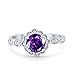 Blue Apple Co. Art Deco Ring 10mm Round Cubic Zirconia Halo Floral Ring Marquise Vintage Style Statement Wedding Engagement Rings For Women 925 Sterling Silver Gifts For Her