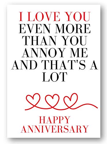 Second Ave Funny I Love You More Than You Annoy Me Anniversary Card For Him/Her