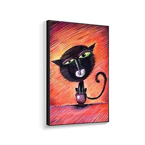Framed Canvas Home Artwork Decoration Lovely Kitten Canvas Wall Art for Living Room, Bedroom - 16x24 inches