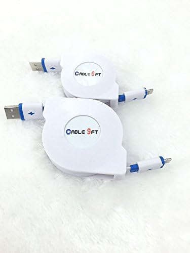 QKILL 2 Packs! 6ft 9ft Retractable 8 pin lightning Cable for iPhone SE / 6s / 6s Plus / 6 / 6 Plus / 5 / iPad / iPad Pro /iPad Air / iPad Mi (BLUE)