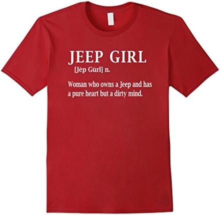 Mens Jeep Girl Funny Shirt For Woman 2XL Cranberry