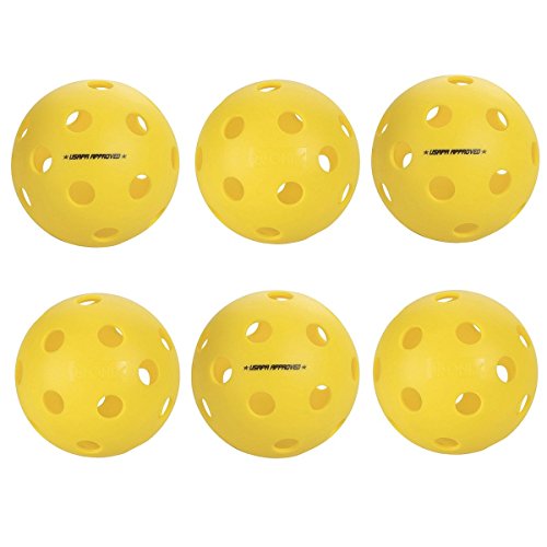 Escalade Onix Fuse Indoor Pickleballs, Yellow (pack of 6)