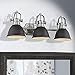 Emliviar 3-Light Bathroom Vanity Light Fixture, Black Finish with Metal Shade, 4054H-A