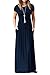 EUOVMY Casual Dresses for Women Navy Blue Large Loose Plain Wedding Guest Bridesmaid A-line Short Sleeve Sundress Party Church Vintage Spring Summer Beach Vacation Casual Long Dress with Pockets