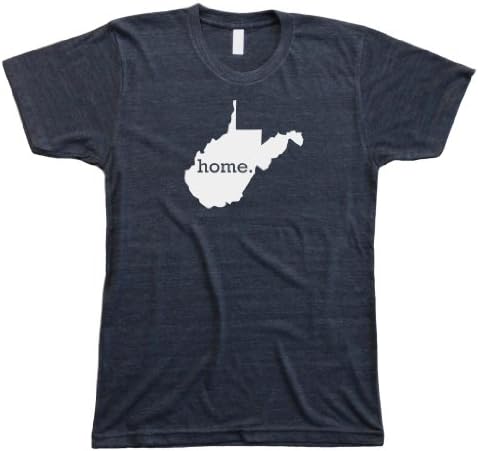 Homeland Tees Men's West Virginia Home State T-Shirt Large Charcoal/White