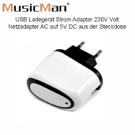 MusicMan USB Ladegerät/Netzadapter/Strom Adapter 230V Weiss - Original MusicMan Zubehör