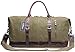 IBLUE Vinatge Canvas Leather Weekend Travel Carry-On Luggage Sports Duffel Bag B003 (XL 21'', Army Green)
