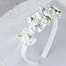 Valdler 2-Tier First Communion Veil with Attached Flower Headband for Girls White