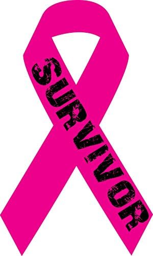 WYCO Products - "Inspirational pink ribbon with quote 'Survivor'" Ribbon breast cancer awareness Sticker - insp091503-3"x5"-S