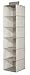 mDesign Fabric Over Rod Hanging Closet Storage Organizers, Includes a Wide 6-Shelf Sweater Organizer, and a Narrow 10-Shelf Shoe Rack - Chevron Zig Zag Print - Set of 2 - Taupe/Natural