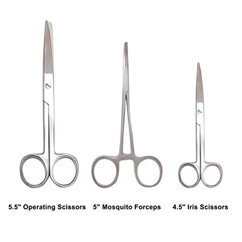 Advanced Biology Anatomy Dissection Kit | Premium Stainless Steel | 24 Pcs Dissecting Tools Set with Scalpel Knife Handle for Medical Students | Gloves & Scale Included in Case