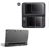 Taisioner PC Crystal Protective Case + 2pcs 9H Screen HD Protector Suit for Nintendo NEW 3DS XL Accessories