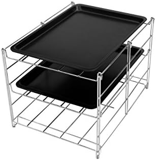 MAKE THE BEST OF YOUR KITCHEN TIME & SAVE MONEY, make the oven more efficient. Check out this hot new 3 level oven rack. This rack comes with two non stick baking sheets and doubles as a cooling rack.