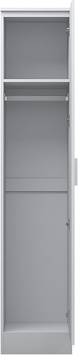 Reflect 1 Door High Gloss Wardrobe | White Melamine Finish | Storage view 7