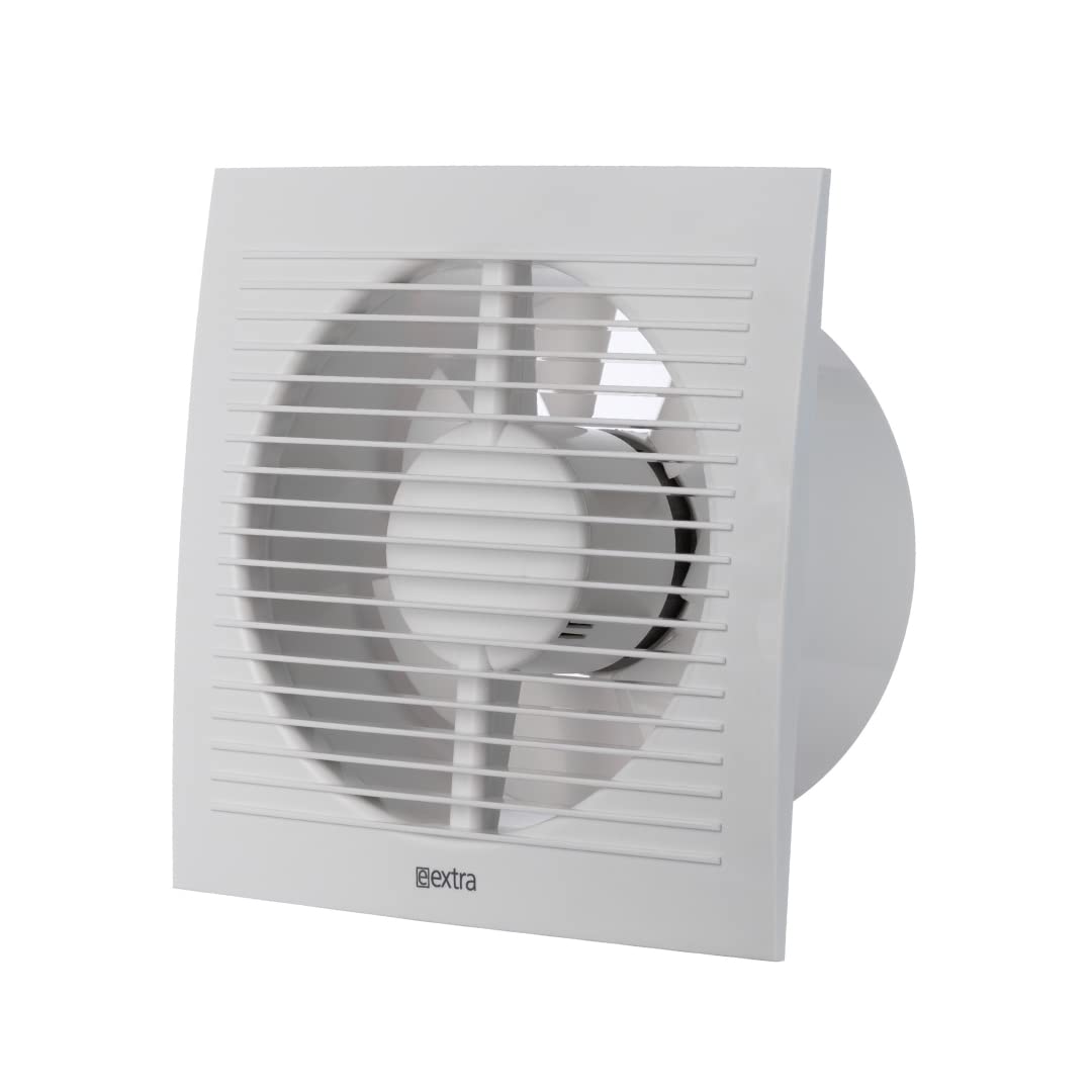 EUROPLAST Diameter 150 mm Bathroom Fan with Humidity Sensor and Timer, Quiet Fan, Plastic, White