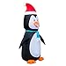 Holidayana Christmas Inflatable Giant 8 Ft. Penguin In Santa Hat Christmas Inflatable Featuring Lighted Interior / Airblown Inflatable Christmas Decoration With Built In Fan And Anchor Ropes