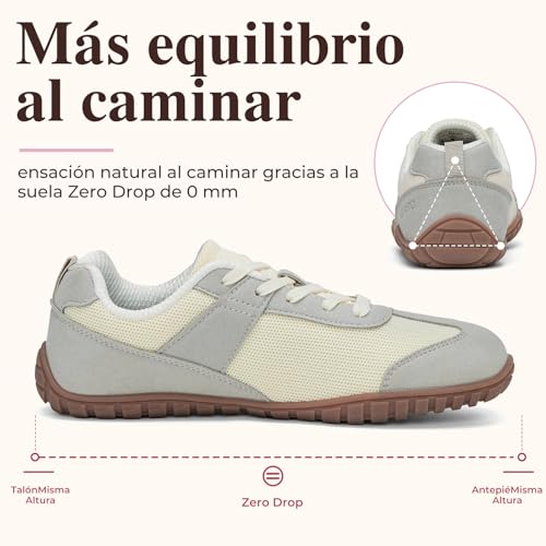 SAGUARO Mujer Zapatillas Barefoot Calzado Minimalista Barefoot Shoes con Puntera Ancha para Uso Diario, Talla 35-43