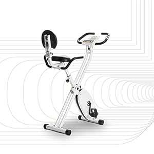 SportPlus-X-Bike-with-Heart-Rate-Monitor--Maintenance-Free-Magnetic-Brake-System-with-8-Resistance-Levels SportPlus folding exercise bike for home, optional with app control, backrest, pulse measurement, manual or computer…