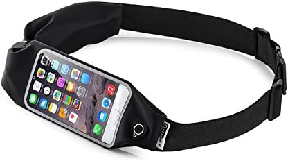 Top Fit Running Belt for Men + Women, Dual Pockets with Touch Screen, Holds All iPhones + Accessories, Completely Comfortable Running Belt for Running or Hiking. New (Dual Bag)