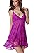 Sexyhot SEXYHUT Women Sexy Lingerie Babydoll Sleepwear Lace Nightwear Dress,One Size (Purple)