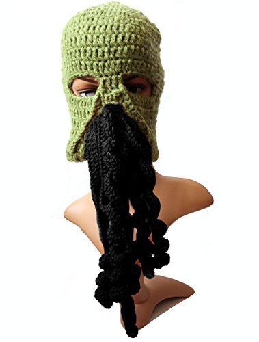 BIBITIME Crochet Octopus Tentacle Beanie Hat Squid Mask Cap