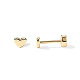 PAVOI 14K Yellow Gold Heart Flat Back Stud