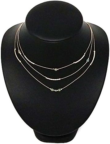 Basic Accessory Three Layer Beads Necklace
