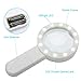 Extra Large 20X Magnifying Glass with 12 Bright LED Lights,XYK Handheld Lighted Magnifier for Reading,Inspection,Exploring,Hobbies and Macular Degeneration (White)