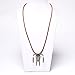 Karseer Ancient Bronzy Longhorn Bull Skull Pendant Necklace with Eagle Feather Charms & 30 Inch Dark Brown Leather Cord