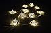Velice Battery Operated Warm White LED Fairy Lights 10 Metal Star String Decoration Light for Festival Halloween Christmas Party Wedding (Silver)