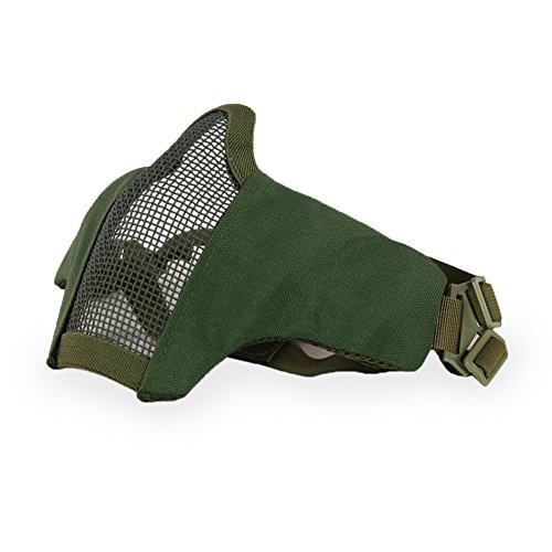 YASHALY Tactical Airsoft Mask Adjustable Outdoor Strike Camouflage Protective Metal Mesh Half Face Mask For CS/Hunting/Paintball/Shooting (MA-42-09, Adjustable) - Thumbnail 6