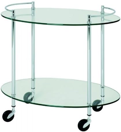 Haku MÃƒÂ¶bel 85268 Serving Trolley Steel and Tempered Chromed Glass by Haku Moebel
