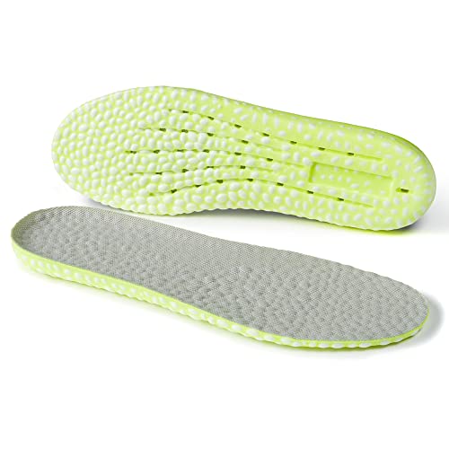 1 Pair Sponge Memory Foam Insoles Provide Superior Shock Absorption and Cushioning for Foot Pain Relief Comfortable Insoles for Women and Men for Everyday use for Size Women 12.5 Men 10.5… (Green)