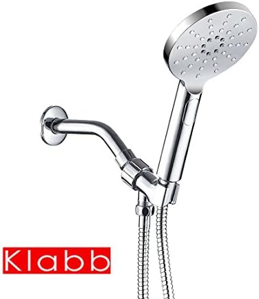 Klabb KS8018 Round 3 function press button Hand Shower Heads with 60 inches chrome shower Hose,ABS Holder,teflon tape,long install pipe.