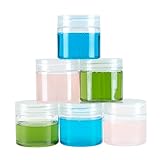 Clear Plastic Jar Containers, Pack of Plastic Storage Jars with Foam Liner By Stalwart - For Travel, Creams, Liquids, Makeup and Organization