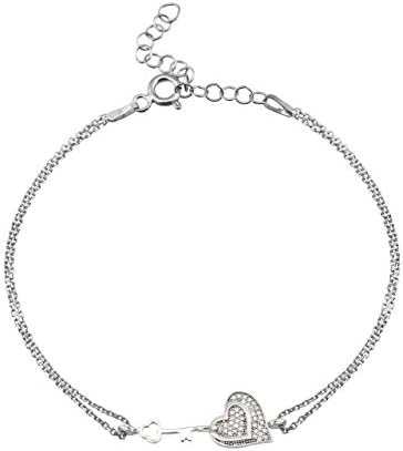 Women's Bracelet Key My Heart Cubic Zirconia 925 Silver