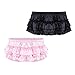 ACSUSS Men's Shiny Satin Frilly Thong Sissy Crossdress Bloomer Ruffled Skirted Panties