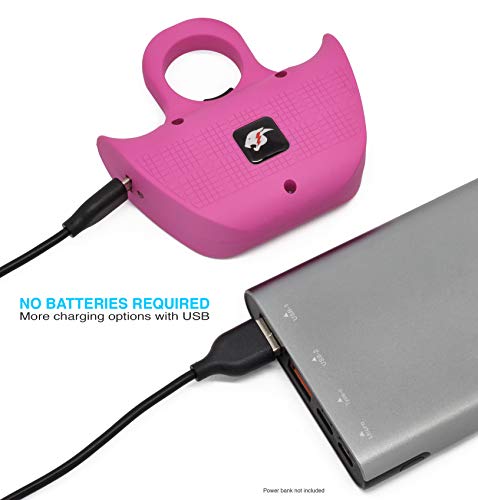 Mini Self Defense Jogger Stun Gun for Women - Best Concealed Protection Tool for Joggers, Runners, Walking - Rechargeable Batteries & Nylon Case (Pink)