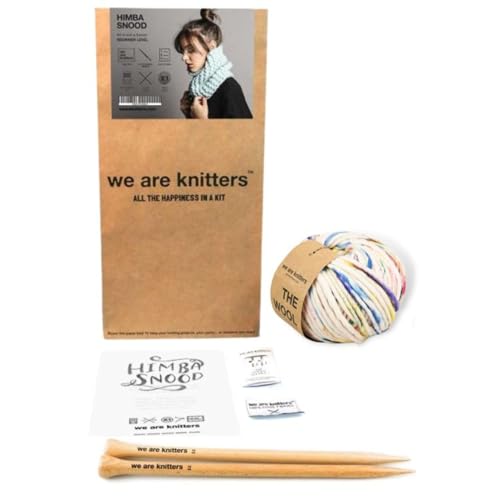 WE ARE KNITTERS - Himba Snood Beginner Knitting Kit, Includes Yarn, Instructions & Carry Bag, Cozy DIY Scarf for Winter, Ideal Gift for Craft Lovers (Painted Sprinkle)