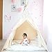 Lebze Teepee Tent for Kids, Lace Teepee for Girls Canvas Children Play Tent for Indoor Outdoor Christmas Decor with Carry Case