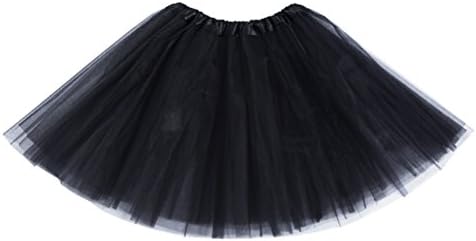 YuShengTang Women's Classic Three Layered Tulle Tutu Skirts Princess Dance Plinth Super Fluffy Ballet Costumes Black